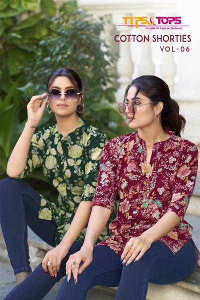COTTON SHORTIES VOL 6 BY TIPS & TOPS DESIGNER COTTON TOP WHOLESALER IN INDIA
